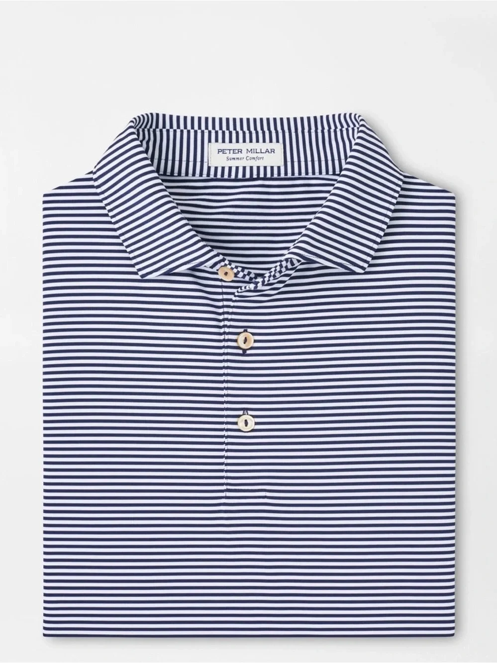 Peter Millar Navy and White Striped Polo / Peter Milar Golf Polo -Multiple Sizes - Picture 3 of 10